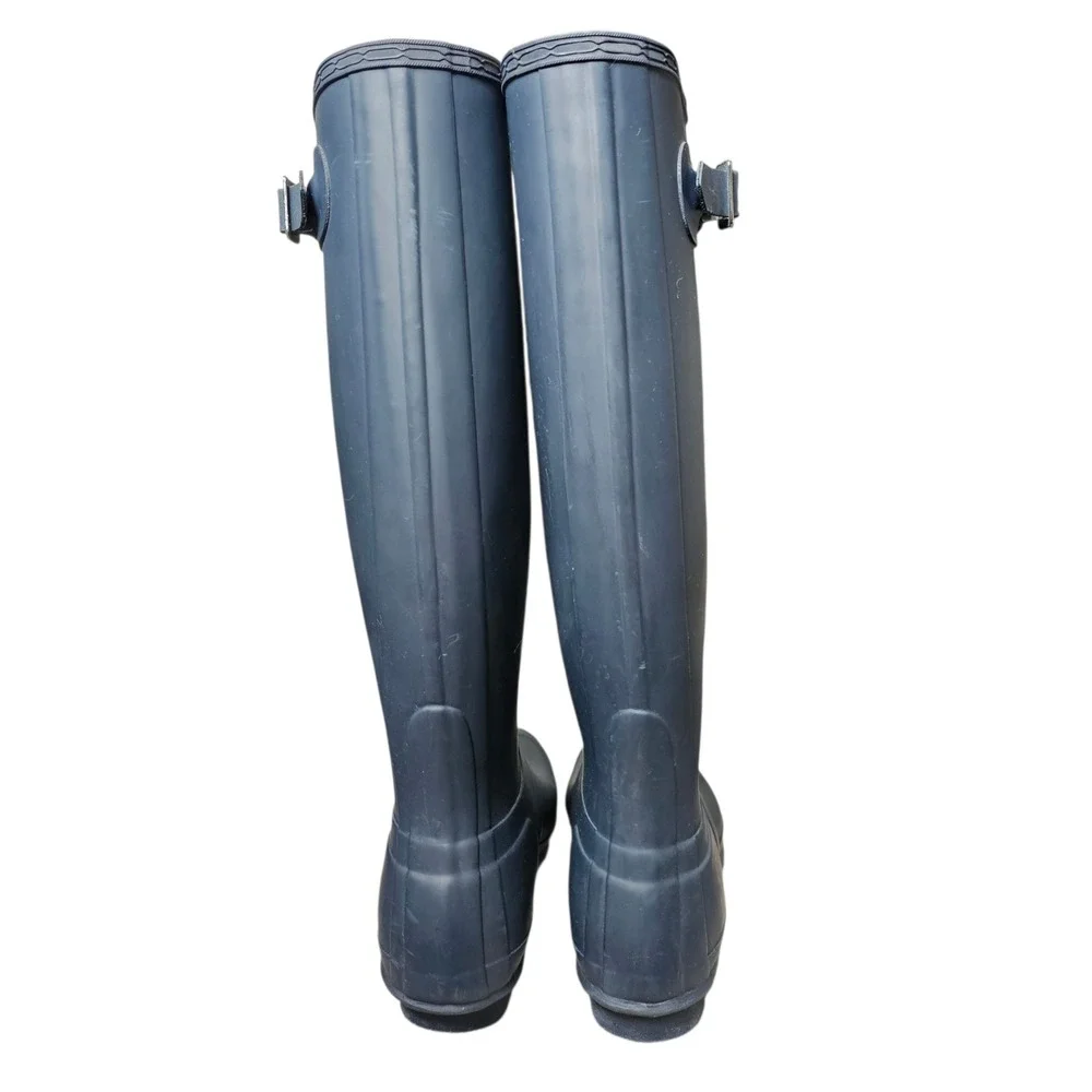 Hunter Gray Tall Rubber Rain Boots US Size 7M/8F Size EU 39